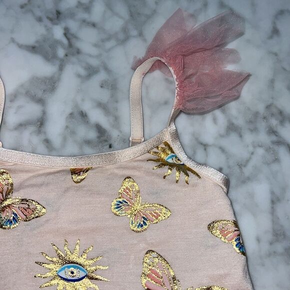 POSH PEANUT FIONA RUFFLED TULLE SMOCKED BODYSUIT DRESS 2T - Picture 4 of 8